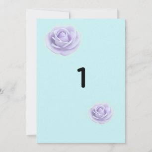 Lavendel-Rosen-Hochzeitstisch-Nummern Einladung