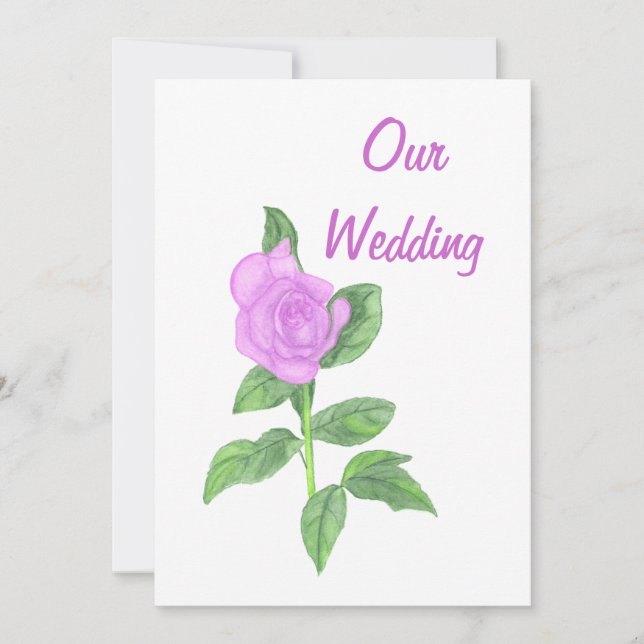 Lavendel Rosenmalerei, Einladungen für Hochzeiten (Vorderseite)