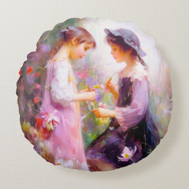 Lavendel Rundes Kissen (Vorderseite)