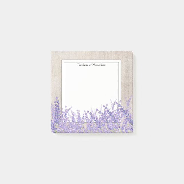 Lavendel, rustikal modern, trendig, floral , lila post-it klebezettel (Vorderseite)