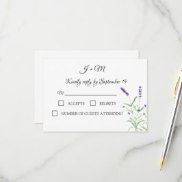 Lavendel Rustikale Blume Moderne UAWG RSVP Karte
