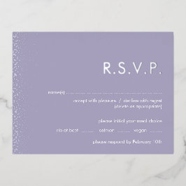 Lavendel Schimmer Folie Hochzeit RSVP Postkarte