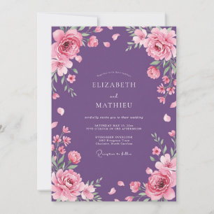 Lavendel-Schimmer-Wasserfarben-Hochzeit Einladung