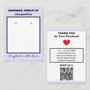 Lavendel-Schmuck-Ohrringe QR-Code Visitenkarte
