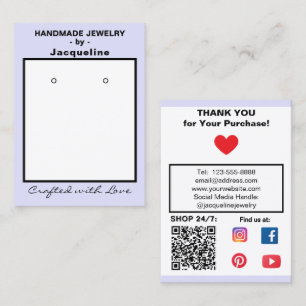 Lavendel-Schmuck-Ohrringe Social QR Code Visitenkarte