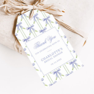 Lavendel-Schrägstreifen Preppy-Brautparty Geschenkanhänger