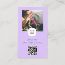 Lavendel-Schrift Geschäftskarten-QR-Code-Service-M