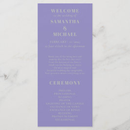 Lavendel Silber minimal modernes Programm Hochzeit