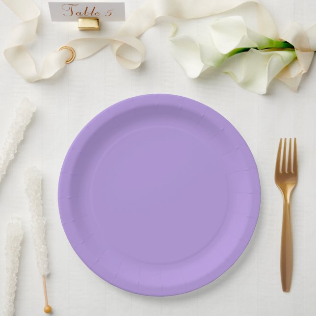 Lavendel, solide Farbe Pappteller (Hochzeit)
