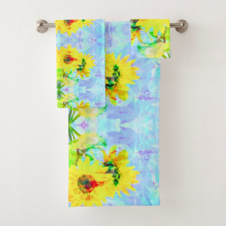 Lavendel Sonnenblumen Badehandtuch Set
