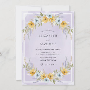 Lavendel-Sonnenlicht-Wiese-Hochzeit Einladung