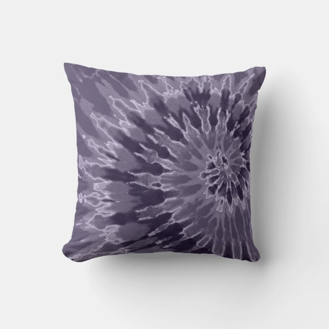 Lavendel Spiral Gefärbte Krawatte Kissen (Vorderseite)