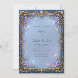 Lavendel-Starlight-Filigree-Hochzeit Einladung