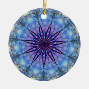 Lavendel Sternexplosion Mandala Rund um die Burg Keramik Ornament