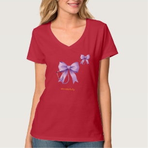 Lavendel-Stethoskop-Schleifen-Kunst T-Shirt