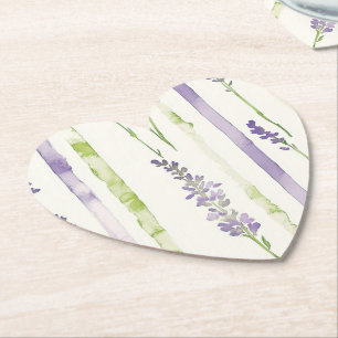 Lavendel Streifen Blumen Baby-Party Untersetzer
