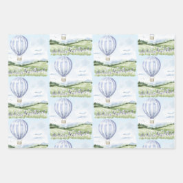 Lavendel Stripes Balloon Brautparty Geschenkpapier Set