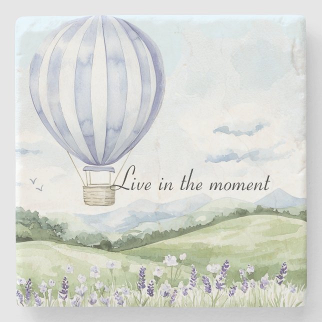 Lavendel Stripes Balloon Brautparty Steinuntersetzer (Vorderseite)