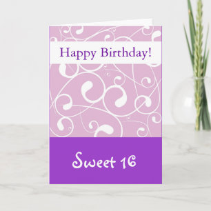 Lavendel Swirl, Happy Birthday Sweet 16 Karte