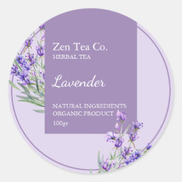Lavendel-Tee-Label Runder Aufkleber