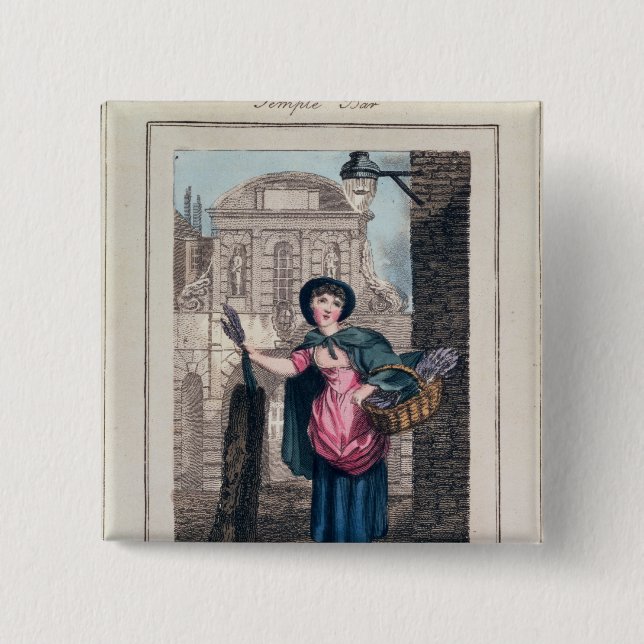 Lavendel, Tempel-Bar, 'von den Schreien von London Button (Vorderseite)