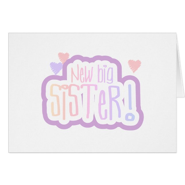 Lavendel-Text-neue große Schwester (Vorderseite (Horizontal))