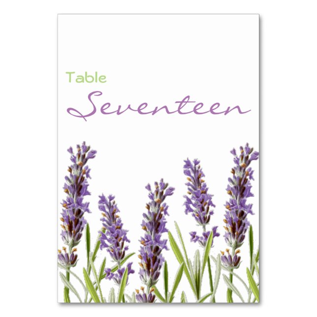 Lavendel-Tischnummer Tischnummer (Vorderseite)