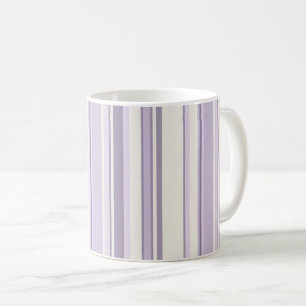 Lavendel-Töne weiche Elfenbein-Streifen Kaffeetasse