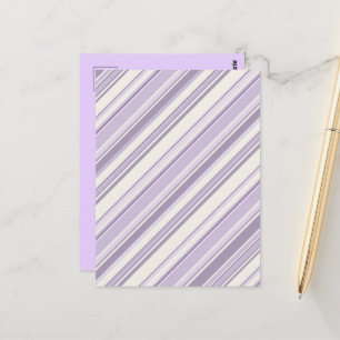Lavendel-Töne weiche Elfenbein-Streifen Postkarte