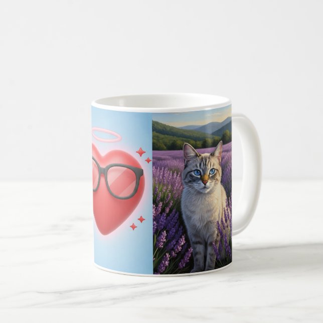 Lavendel-Träume: Ein Blick der Ruhe Kaffeetasse (VorderseiteRechts)
