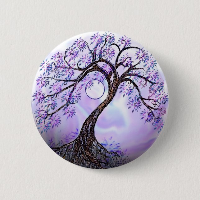 Lavendel Tree of Life Button (Vorderseite)