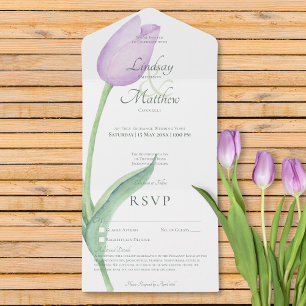 Lavendel Tulpe Solo Purpur Ohne Abendessen mit Det All In One Einladung
