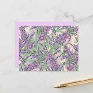 Lavendel-Überfluss Dusty Lavender Rustikale Blüten Postkarte