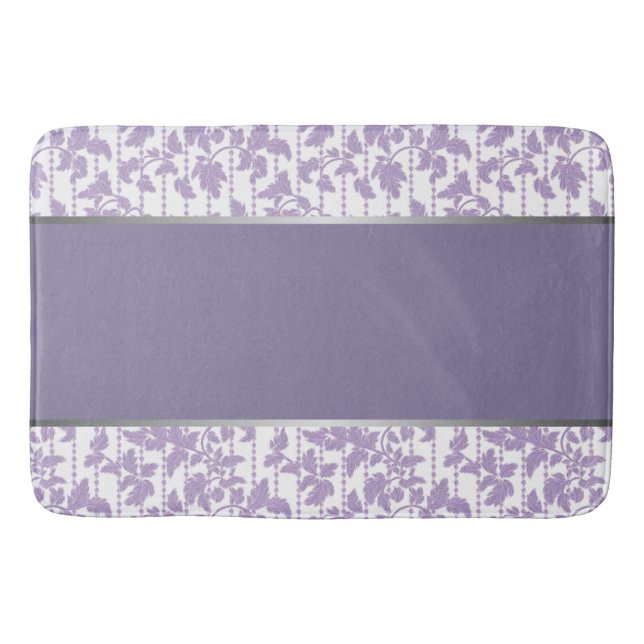 Lavendel und Abstrakter Silberbathmat Badematte (Vorderseite)