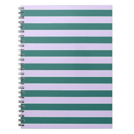 Lavendel und Aquamarine horizontale Streifen Notizblock
