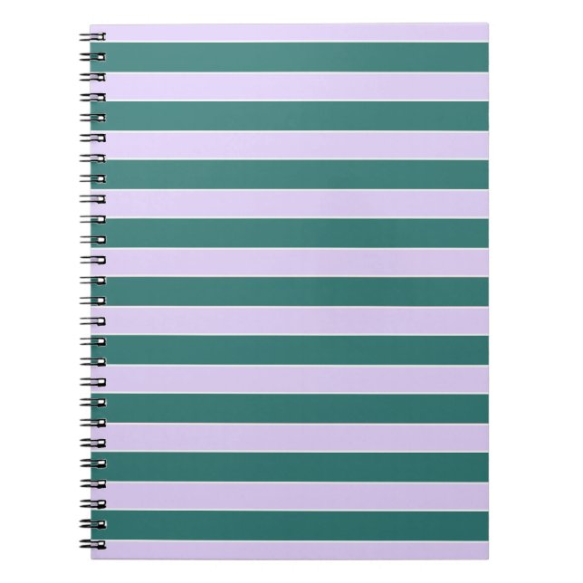 Lavendel und Aquamarine horizontale Streifen Notizblock (Vorderseite)