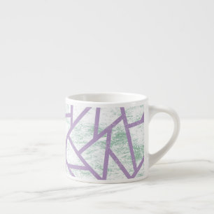 Lavendel und blassgrünes Mosaikmuster Espressotasse