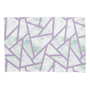 Lavendel und blassgrünes Mosaikmuster Kissenbezug