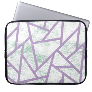 Lavendel und blassgrünes Mosaikmuster Laptopschutzhülle