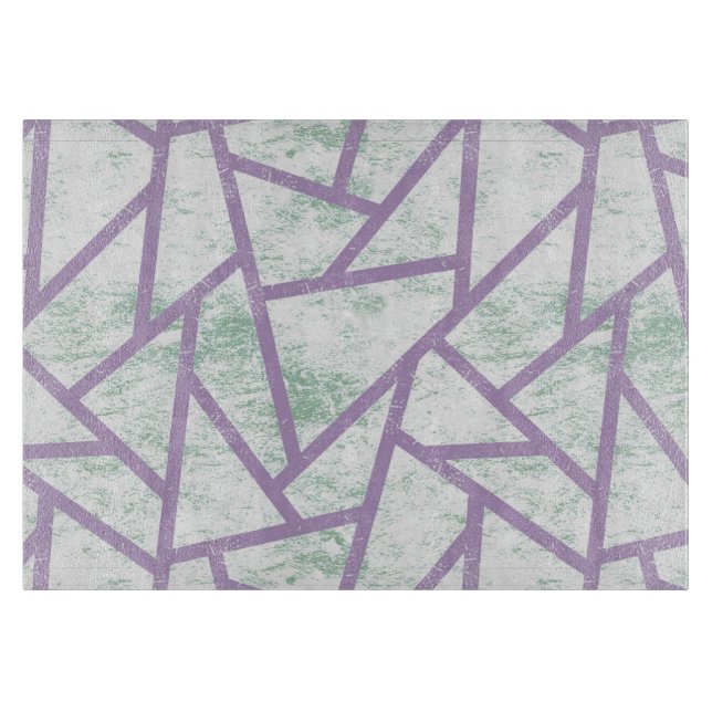 Lavendel und blassgrünes Mosaikmuster Schneidebrett (Vorderseite)