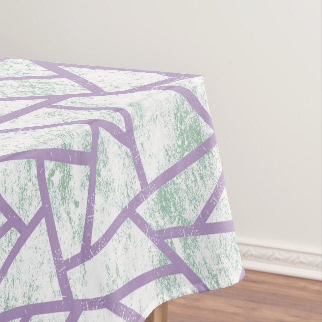 Lavendel und blassgrünes Mosaikmuster Tischdecke (Beispiel)