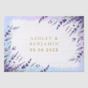 Lavendel und Blau Elegante Florale Wasserfarbe Seidenpapier