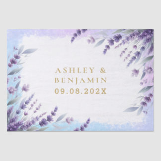 Lavendel und Blau Elegante Florale Wasserfarbe Seidenpapier