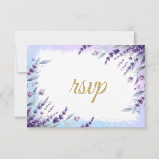 Lavendel und blaue elegante Wasserfarbe RSVP Karte