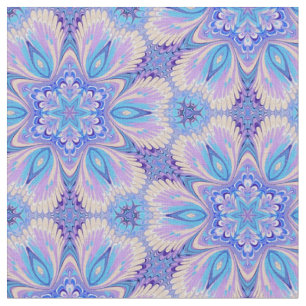 Lavendel und blaues Kaleidoskop-Gewebe Stoff