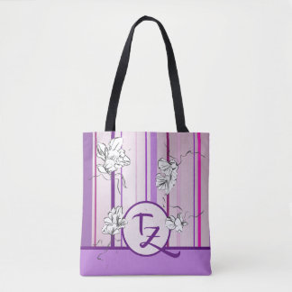Lavendel- und Blume-Design Tasche