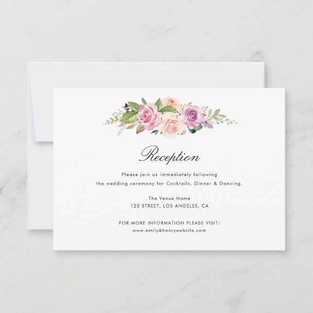 Lavendel- und Blütenhochzeit RSVP Karte (Vorderseite)