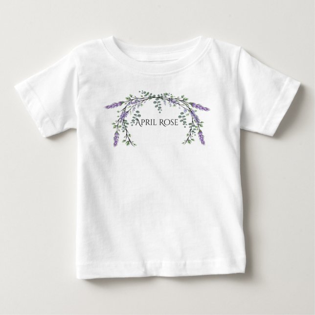 Lavendel und Eukalyptus Baby T-shirt (Vorderseite)
