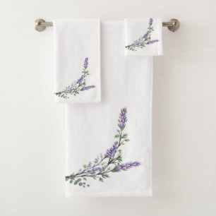 Lavendel und Eukalyptus Badhandtuch Set
