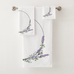 Lavendel und Eukalyptus Badhandtuch Set